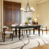 Dining Set 79"-94" Extendable Black Dining Table Black with 8 Chairs