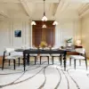 Dining Set 79"-94" Extendable Black Dining Table Black with 8 Chairs
