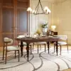 Dining Set 67"-79" Extendable Walnut Dining Table Walnut with 6 Chairs