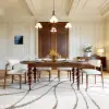 Dining Set 67"-79" Extendable Walnut Dining Table Walnut with 6 Chairs