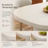 Modern 79" Oval Faux Travertine Sintered Stone Dining Table, Seats 6
