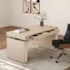 Aura 160 cm Whitewash Fluted Electric Adjustable Standing Desk