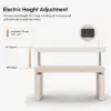 Aura 160 cm Whitewash Fluted Electric Adjustable Standing Desk