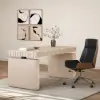 Aura 160 cm Whitewash Fluted Electric Adjustable Standing Desk