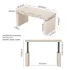 Aura 160 cm Whitewash Fluted Electric Adjustable Standing Desk