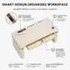 Aura 160 cm Whitewash Fluted Electric Adjustable Standing Desk