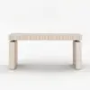 Aura 160 cm Whitewash Fluted Electric Adjustable Standing Desk