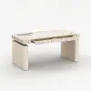 Aura 160 cm Whitewash Fluted Electric Adjustable Standing Desk