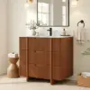 Lineva 36" Fluted Single Bathroom Vanity with Sink and Sintered Stone Top