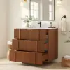 Lineva 36" Fluted Single Bathroom Vanity with Sink and Sintered Stone Top