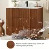 Lineva 36" Fluted Single Bathroom Vanity with Sink and Sintered Stone Top