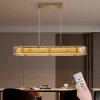 Orlova Linear Crystal Kitchen Island Light with Remote, 3-CCT Dimmable LED