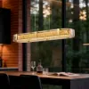 Orlova Linear Crystal Kitchen Island Light with Remote, 3-CCT Dimmable LED