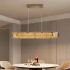 Orlova Linear Crystal Kitchen Island Light with Remote, 3-CCT Dimmable LED