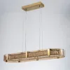Orlova Linear Crystal Kitchen Island Light with Remote, 3-CCT Dimmable LED