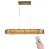 Orlova Linear Crystal Kitchen Island Light with Remote, 3-CCT Dimmable LED