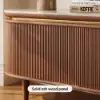 79" Ash Wood Walnut Fluted TV Stand with Sintered Stone Top