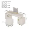 Horva Extendable Ivory Makeup Vanity Set with LED Mirror and Vanity Stool (57"–73")