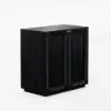 31" Ash Wood Veneer TV Stand with Wood Doors & Storage