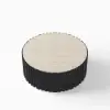 Aura 35" Round Black Slatted Sintered Stone Coffee Table with 2 Drawers