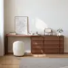 Panvyr Wooden Extendable L-Shaped Makeup Vanity Dresser with Vanity Mirror (49"–94")