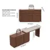 Panvyr Wooden Extendable L-Shaped Makeup Vanity Dresser with Vanity Mirror (49"–94")
