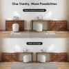 Panvyr Wooden Extendable L-Shaped Makeup Vanity Dresser with Vanity Mirror (49"–94")