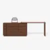 Panvyr Wooden Extendable L-Shaped Makeup Vanity Dresser with Vanity Mirror (49"–94")