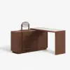 Panvyr Wooden Extendable L-Shaped Makeup Vanity Dresser with Vanity Mirror (49"–94")