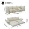 Florvia Chenille Modular Adjustable Backrest Sectional Sofa – 281cm