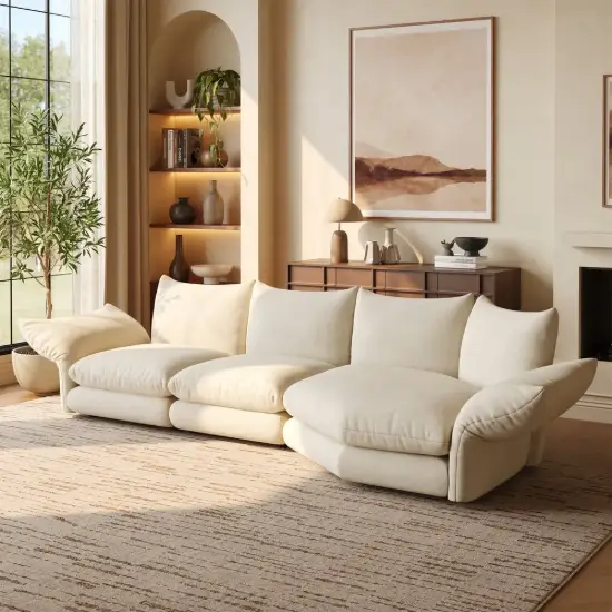 Florvia Chenille Modular Adjustable Backrest Sectional Sofa – 330cm