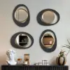 90cm Abstract Wall Mirror, Matte Black and Gold, Horizontal or Vertical