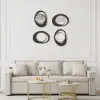 90cm Abstract Wall Mirror, Matte Black and Gold, Horizontal or Vertical