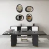90cm Abstract Wall Mirror, Matte Black and Gold, Horizontal or Vertical