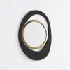 90cm Abstract Wall Mirror, Matte Black and Gold, Horizontal or Vertical