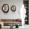 Abstract Wall Mirror, Matte Black and Gold, Horizontal or Vertical