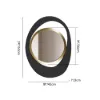 Abstract Wall Mirror, Matte Black and Gold, Horizontal or Vertical