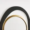 Abstract Wall Mirror, Matte Black and Gold, Horizontal or Vertical