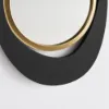 Abstract Wall Mirror, Matte Black and Gold, Horizontal or Vertical