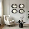Abstract Wall Mirror, Matte Black and Gold, Horizontal or Vertical