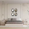 Abstract Wall Mirror, Matte Black and Gold, Horizontal or Vertical