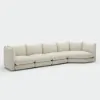 Florvia Chenille Modular Adjustable Backrest Sectional Sofa – 410cm