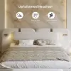 Horva Queen Faux Leather Platform Bed with Wide Headboard & Integrated LED Lighting