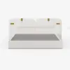 Horva Queen Faux Leather Platform Bed with Wide Headboard & Integrated LED Lighting