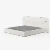 Horva Queen Faux Leather Platform Bed with Wide Headboard & Integrated LED Lighting