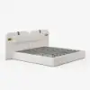 Horva Queen Faux Leather Platform Bed with Wide Headboard & Integrated LED Lighting
