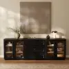 94" TV Stand with Chest Cabinet, Drawers and LED