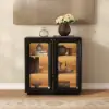94" TV Stand with Chest Cabinet, Drawers and LED