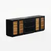 94" TV Stand with Chest Cabinet, Drawers and LED
