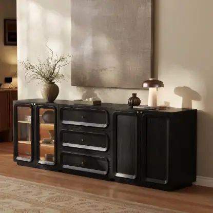 Picture of 94" TV Stand with Chest Cabinet featuring storage and LED – AUD-H3051
